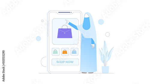 Flat illustration of online shopping