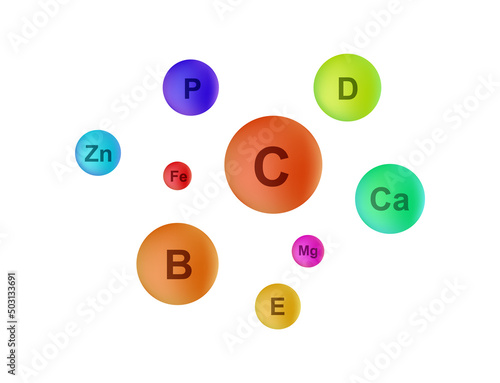 Multivitamin complex of vitamins and minerals.