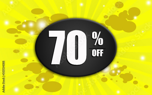 70% off yellow for seventy off promotion 