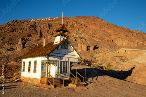 Schoolhouse in Calico Ghost Town Regional Park, California. photo