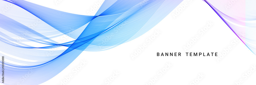Obraz premium Abstract colorful decorative stylish modern wave design banner template
