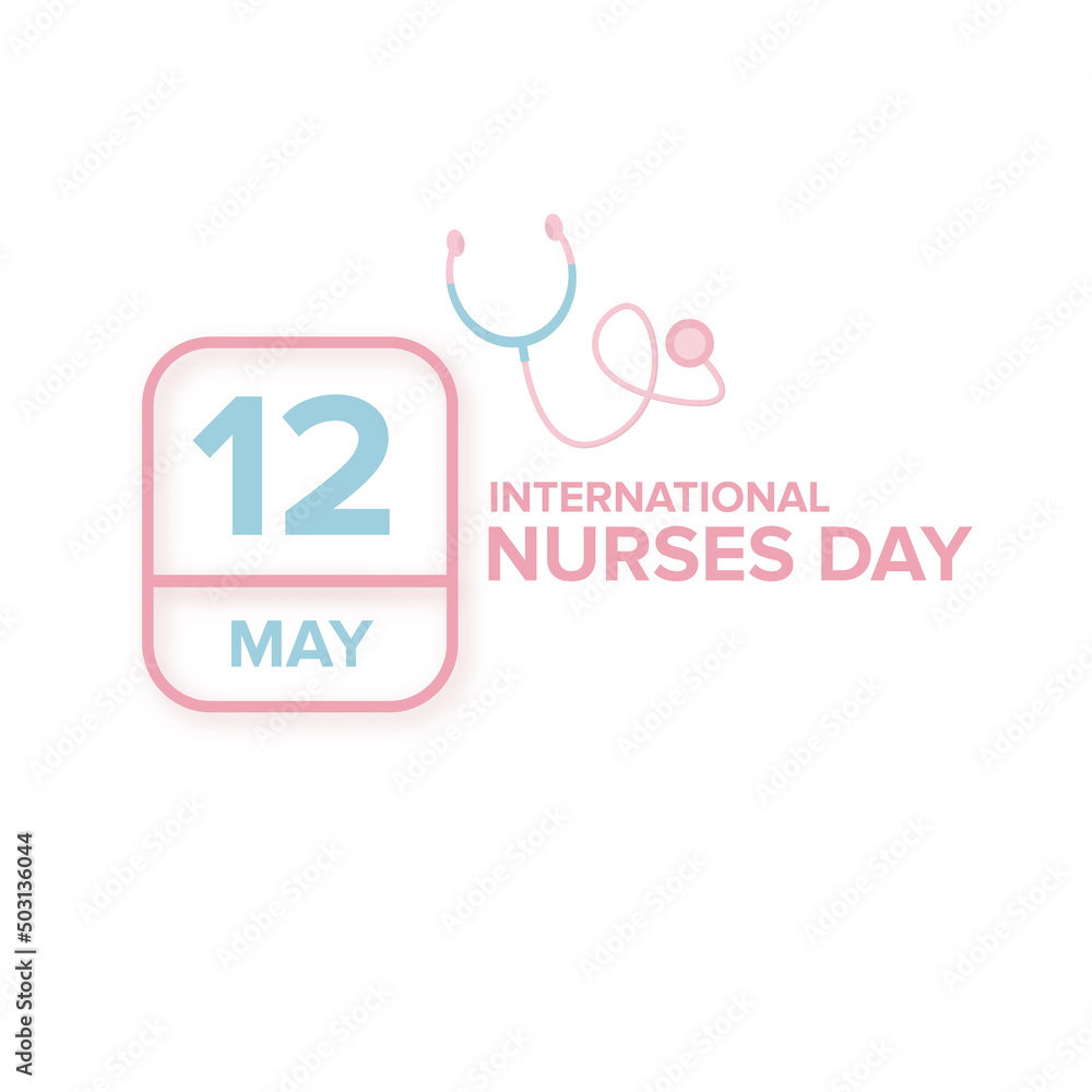 International nurses day vector banner or poster with stethoscope isolated on white background. vector 12 May Happy nurses day icon or sign design template