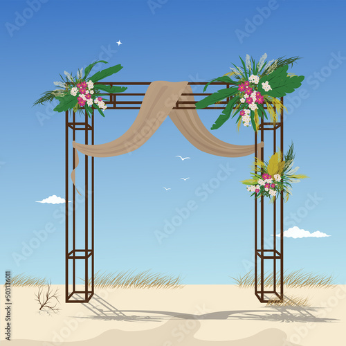 Wedding arch. Decor. Vector wedding decoration. wedding door design