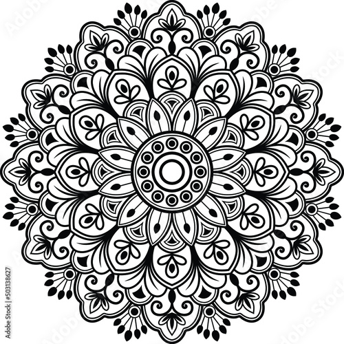 Luxury mandala design gold color Vector	
