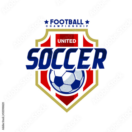 soccer Logo or football club sign Badge. Football logo with shield background vector design