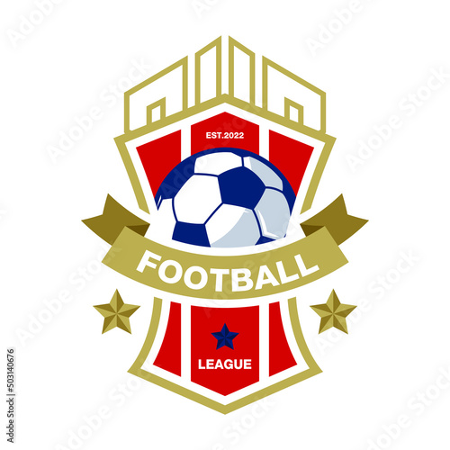 soccer Logo or football club sign Badge. Football logo with shield background vector design