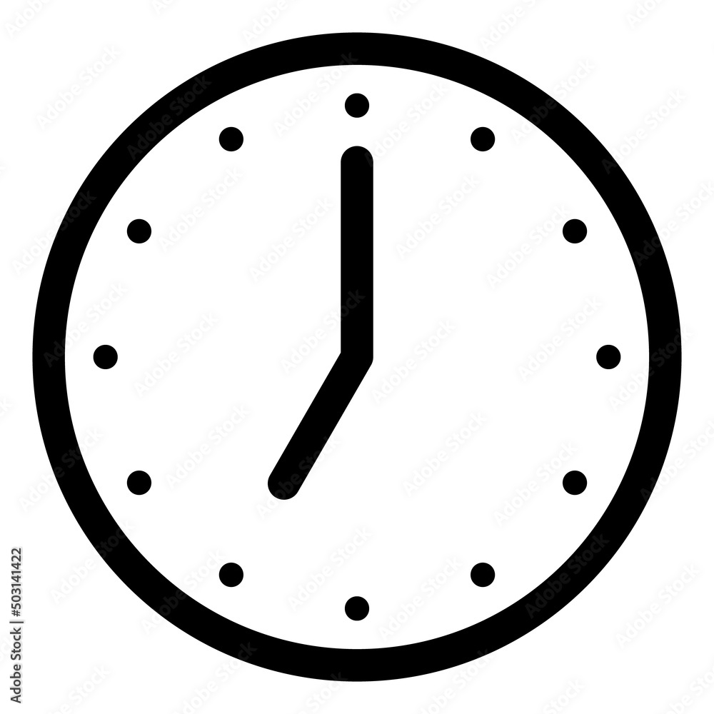 7時ちょうどを示すシンプルな時計の文字盤 7時ちょうどを示すシンプルな時計の文字盤