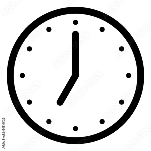 7時ちょうどを示すシンプルな時計の文字盤