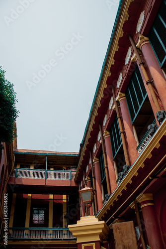 Low angle shot of the Jorasanko Thakurbari building in Kolkata, India photo