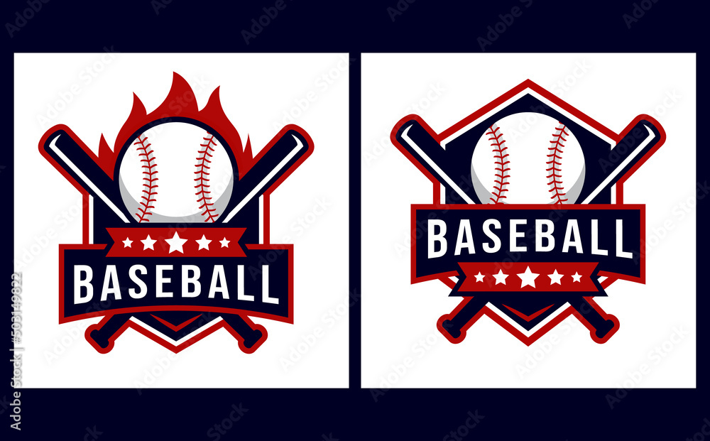 Baseball Championship Logo With Ball. Vector Design Template
