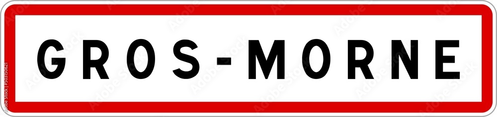 Panneau entrée ville agglomération Gros-Morne / Town entrance sign Gros-Morne