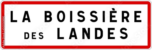 Panneau entrée ville agglomération La Boissière-des-Landes / Town entrance sign La Boissière-des-Landes