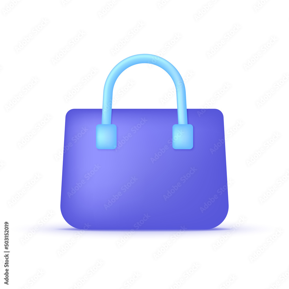 3D Lady's bag icon isolated on white background. Women's accessories. Can be used for many purposes. 3D Lady's bag icon isolated on white background. Women's accessories. Can be used for many purposes.