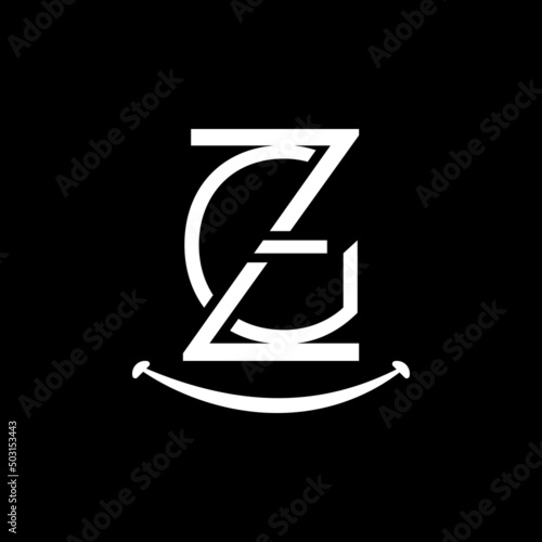 Initial ZG GZ Letter Logo Design Vector Template. Abstract smile shape ZG GZ Letter Logo Design Vector Illustration.