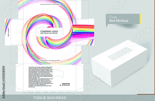 Vector illustration of a tissue box mockup with a space for the company logo