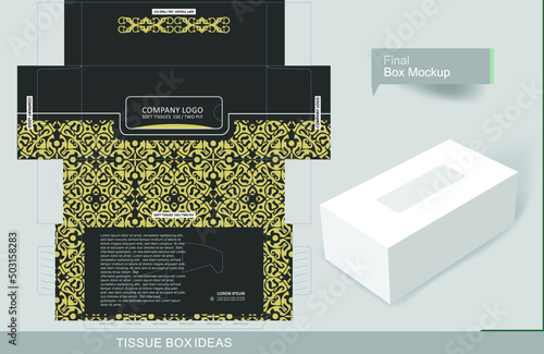 Vector illustration of a tissue box mockup with a space for the company logo