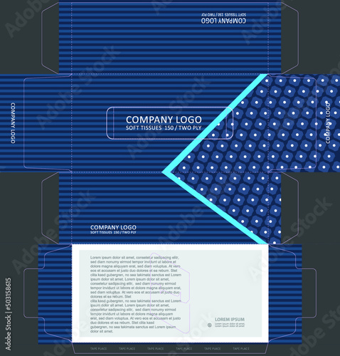 Tissue box template concept for business purposes