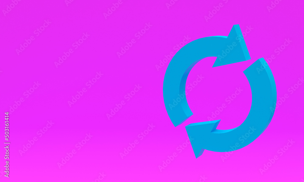3d illustration, arrows icon, update concept, fuchsia background, copy space, 3d rendering 3d illustration, arrows icon, update concept, fuchsia background, copy space, 3d rendering