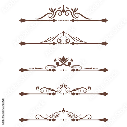 vintage decorative calligraphic dividers ornamental lines collection set in vector