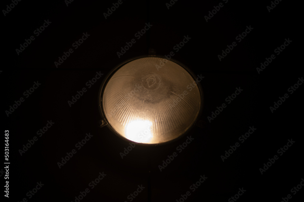 Plastic dome covering lamp. Plastic dome covering lamp.