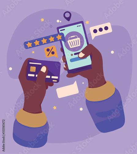 hands online shopping