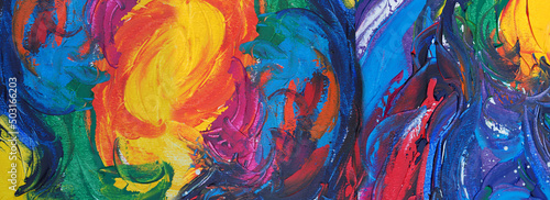 Fototapeta Naklejka Na Ścianę i Meble -  Hand draw painting abstract art panorama background colors texture design illustration.
