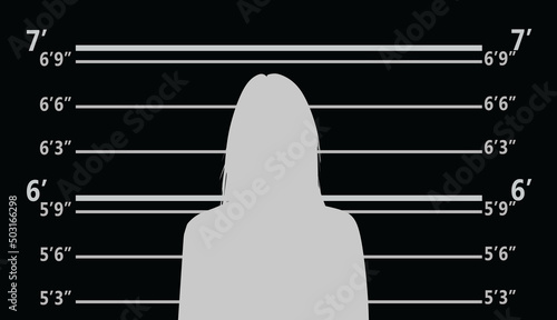 Thief silhouette mugshot. vector illustration