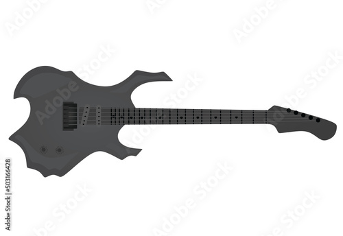 Grey electric guitar. vector illustration