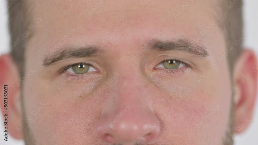 Close up of Blinking Eyes of Middle Aged Man Close up of Blinking Eyes of Middle Aged Man
