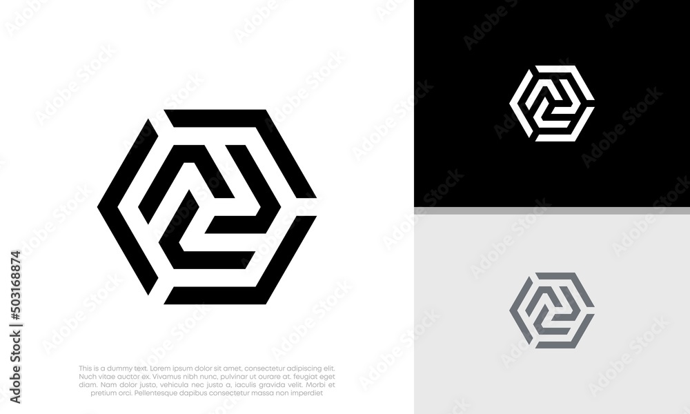 Abstract artificial intelligence logo. Innovative high tech logo template. Smart computer. machine learning. Cognitive logo. Technology Logo.