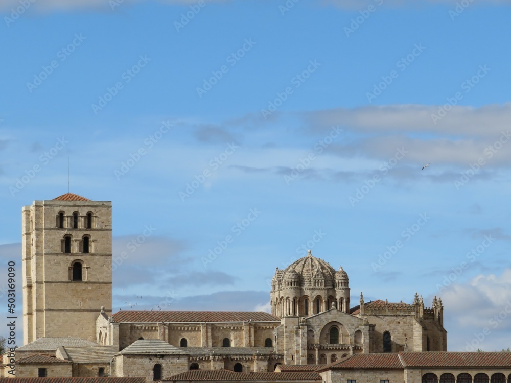 Cathedral of Zamora old Spanish city Romanesque style beautiful stone