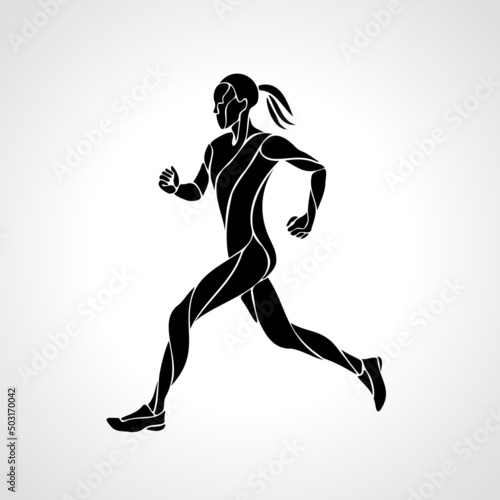 Runner or jogging. Abstract silhouette of runnig woman