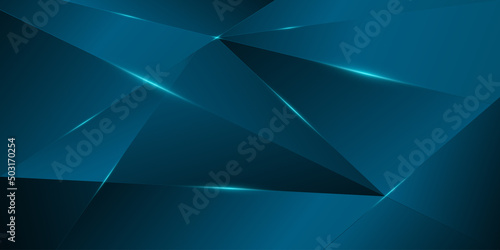 Blue luxury background. VIP low poly poster 3D abstract polygonal shiny cover. Royal silver business banner