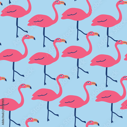 Cute flamingo bird seamless pattern vector illustration EPS10 ,Design for fashion , fabric, textile, wallpaper,