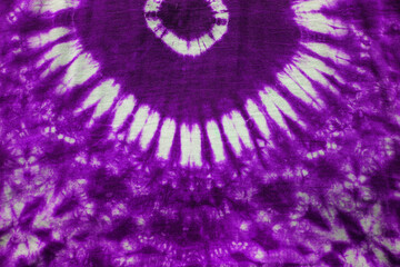 purple Tie dye spiral shibori watercolor hand painted colorful ornamental elements on white background. Watercolour violetabstract texture for textile, fabric,