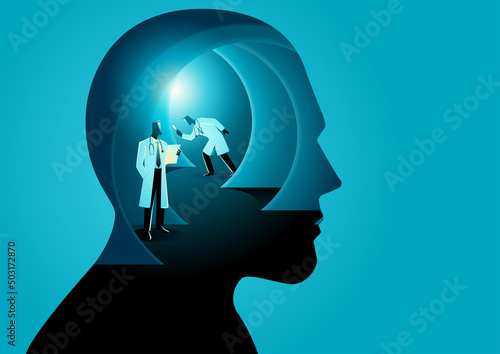 Medical team diagnose complicated layers of human brain