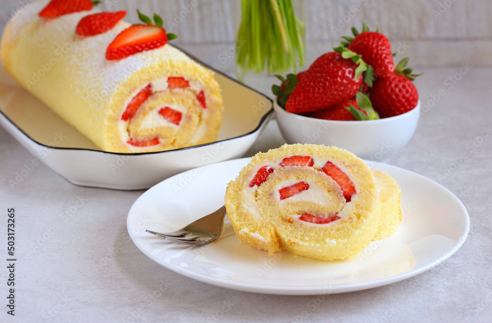 Homemade cream and strawberry Homemade cream and strawberry