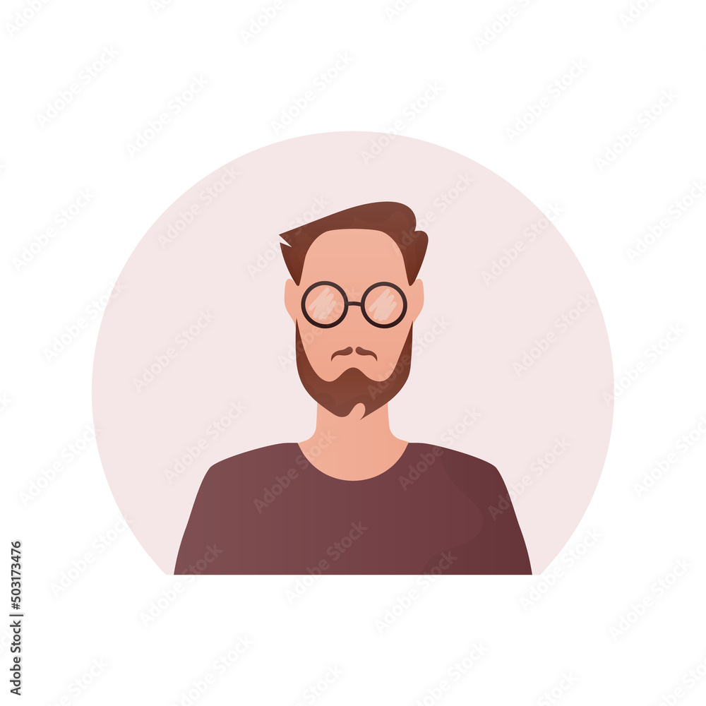 Avatar of a man. Isolated. Cartoon style. Avatar of a man. Isolated. Cartoon style.