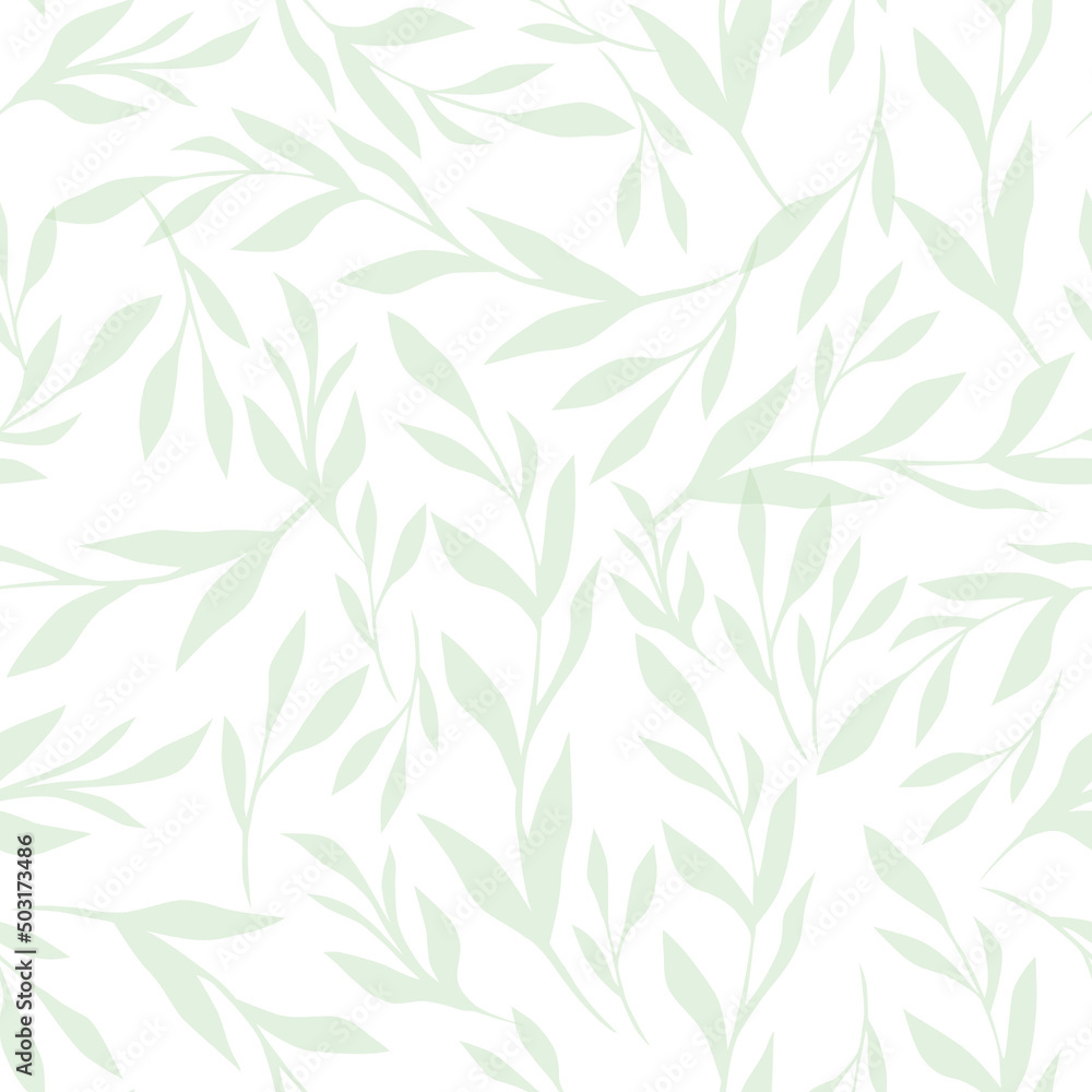abstract Leaves Pattern. Endless Background. Seamless watercolor illustration