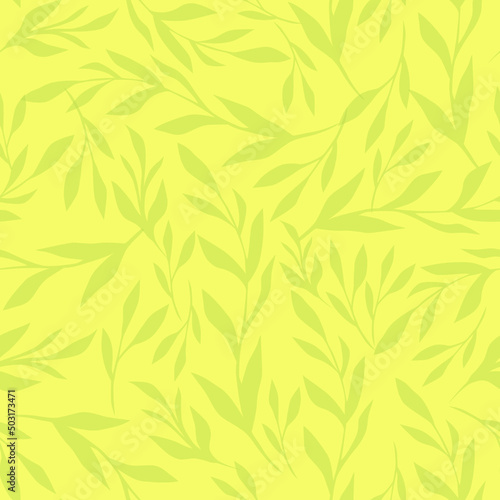 abstract Leaves Pattern. Endless Background. Seamless watercolor illustration