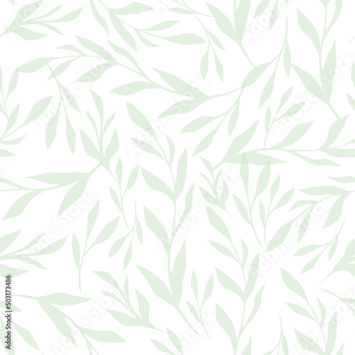 abstract Leaves Pattern. Endless Background. Seamless watercolor illustration © Elena
