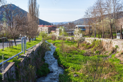 View of the river Vararak in the town of Goris. Armenia