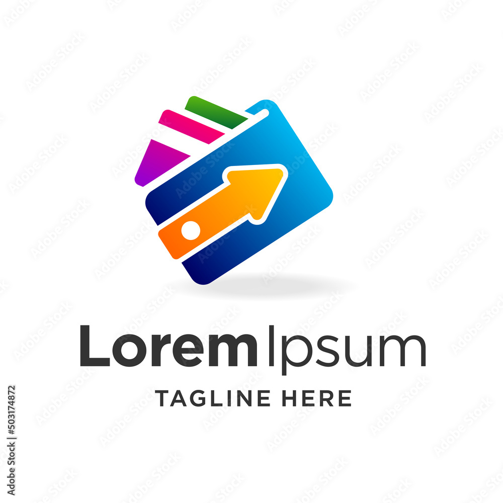 wallet logo with arrow element wallet logo with arrow element
