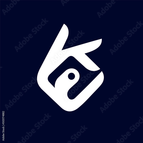 Hand logo with wallet concept