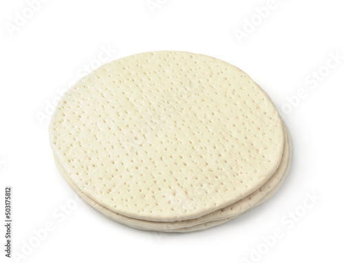 Obraz na płótnie Three uncooked frozen pizza bases