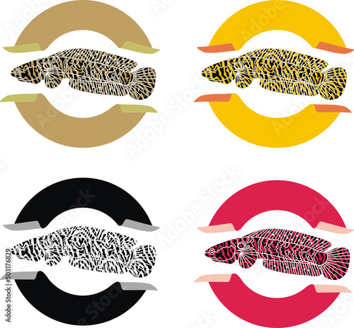 striped snakehead fish stamp sets