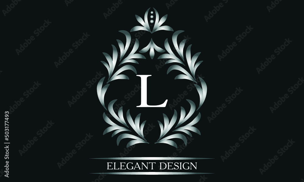Simple creative logo for the letters L. Business sign, identity monogram for restaurant, boutique, hotel, heraldic, jewelry.