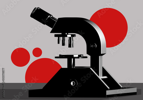 Microscope black. Detailed ...