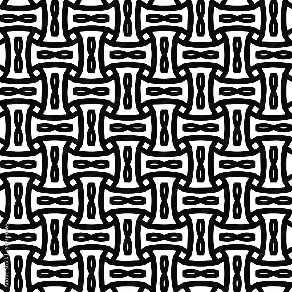 seamless pattern.Simple stylish abstract geometric background. Monochrome image. Black and white color. Design for decor, prints, textile.Design element for prints. 