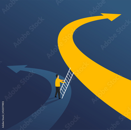 Alternative decision choice - Person with stairs